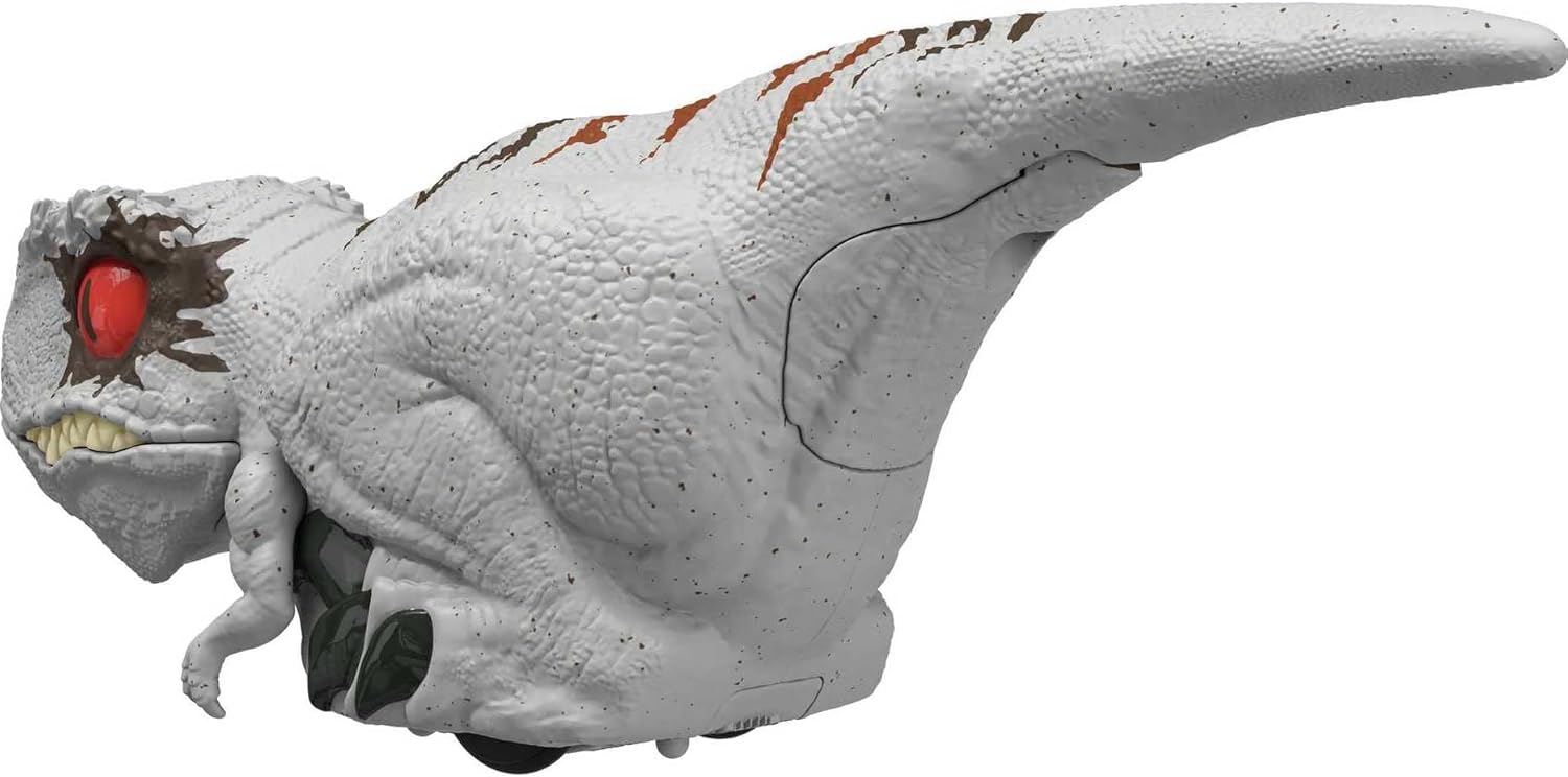Mattel Jurassic World Dominion Uncaged Dinosaur Toy with Clicker-Controlled Motion & Sound, Click Tracker Atrociraptor Ghost Dino Action Figure