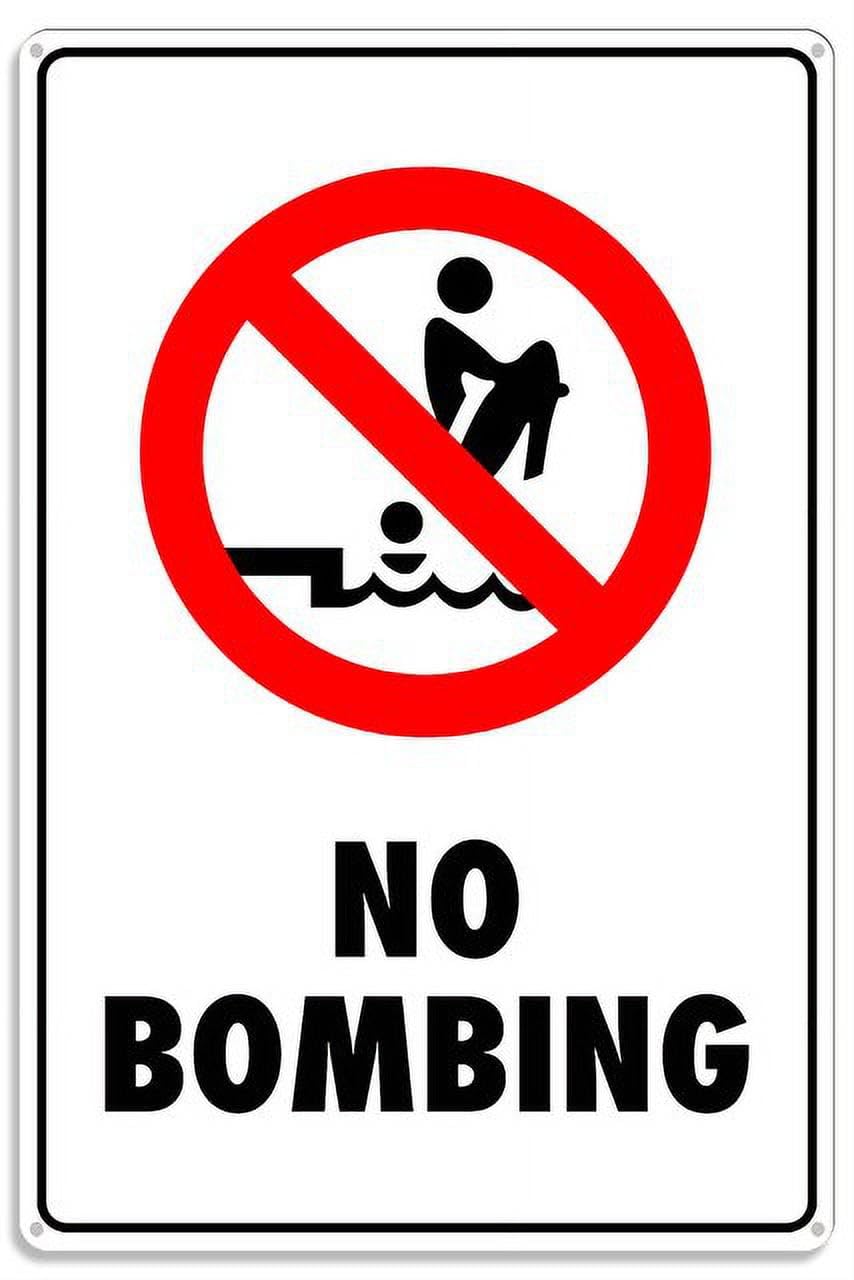 No Bombing Metal Sign With Symbol 8"x12" Aluminum UV Printed 4 Pre-Drilled Holes For Facility Managers, Security Staff - Restricted Zones
