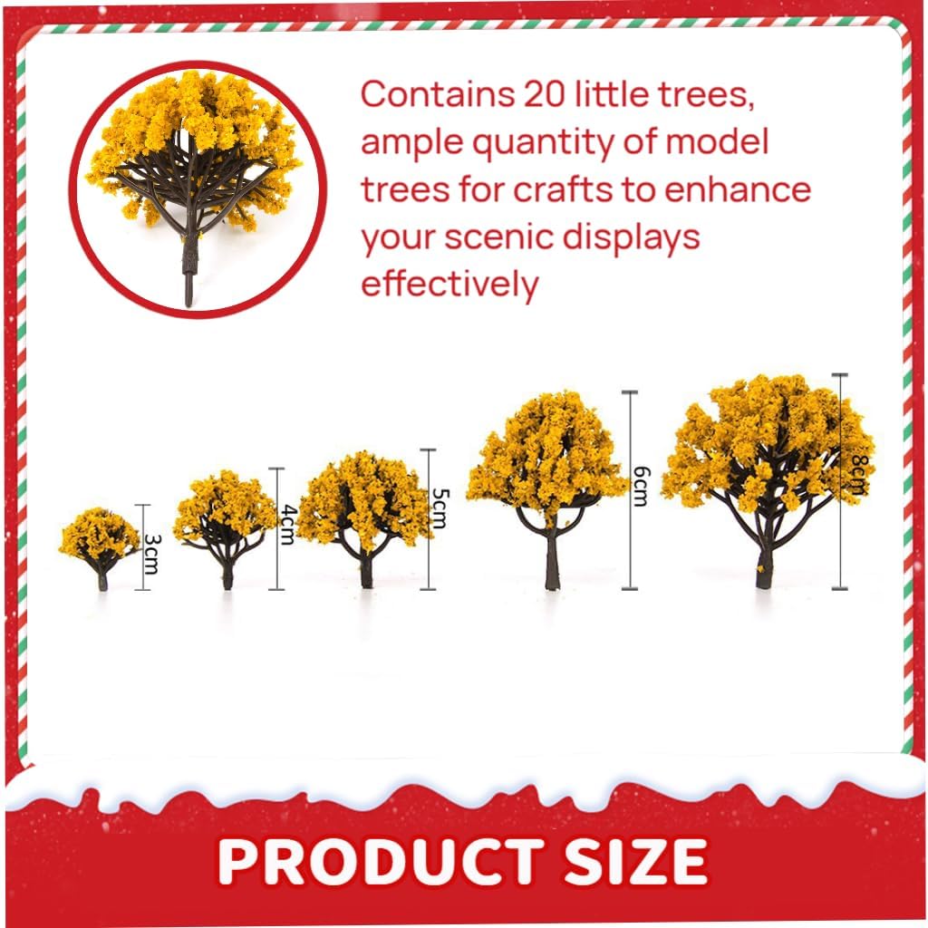 Kisangel Model Scenery Landscape Trees 3.14 Inch Miniature Trees for Model Train Layouts and DIY Craft Projects 20 Pcs Table Trees with Flowers for Hobby Building - Image 2