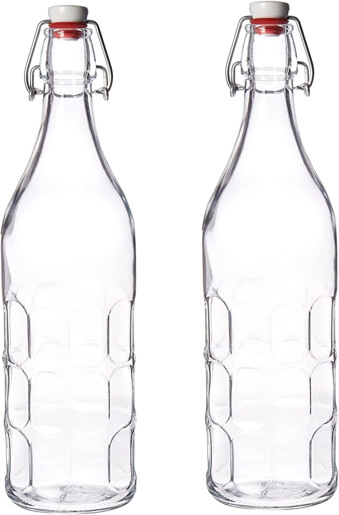 Bormioli Rocco Fiaschetta Glass Pocket Flask Set of 2 – 8.5 oz Clear Glass Bottles for Liquor, Infused Oils & Syrup Storage – Made in Italy