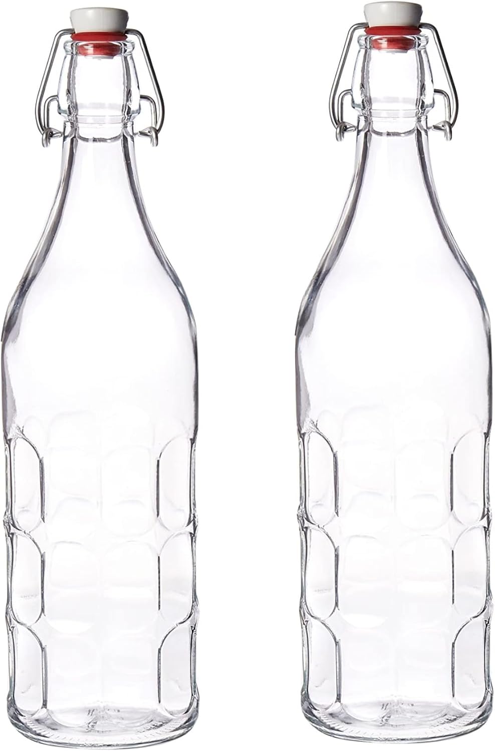 Bormioli Rocco Set Of 2 Moresca Bottles, 33.75 Oz. Clear