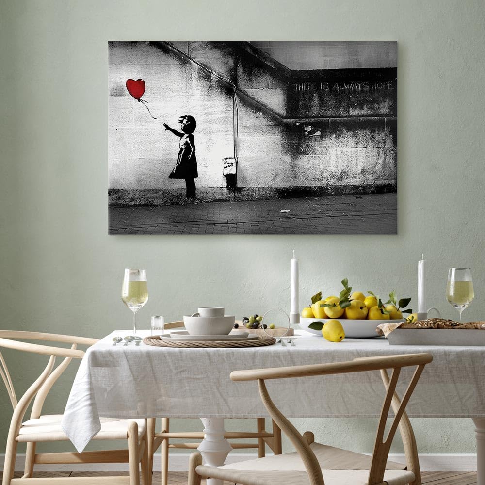 B&D XXL - Akustikbild with red Balloon, 120x80 cm, 1-teilig, Schallschutz | Verbessert Raumakustik, reduziert Hall, ideal fürs Büro oder Wohnzimmer, hochwertige Verarbeitung, schnelle Montage, stilvoll
