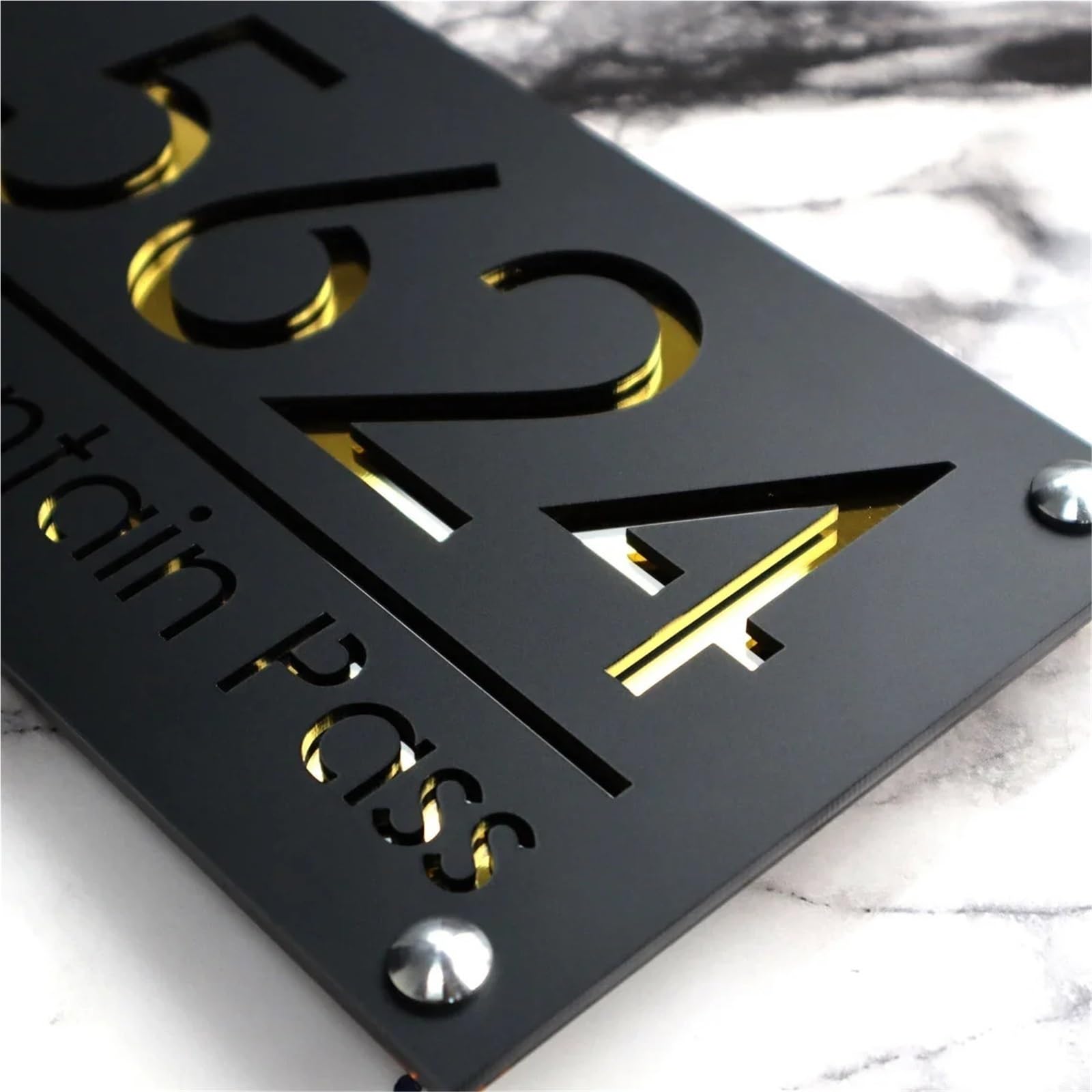 Cartello con indirizzo in acrilico for esterni personalizzato - Numeri civici personalizzati e targhe con nomi di vie, arte murale resistente alle intemperie for la decorazione della casa - regalo uni