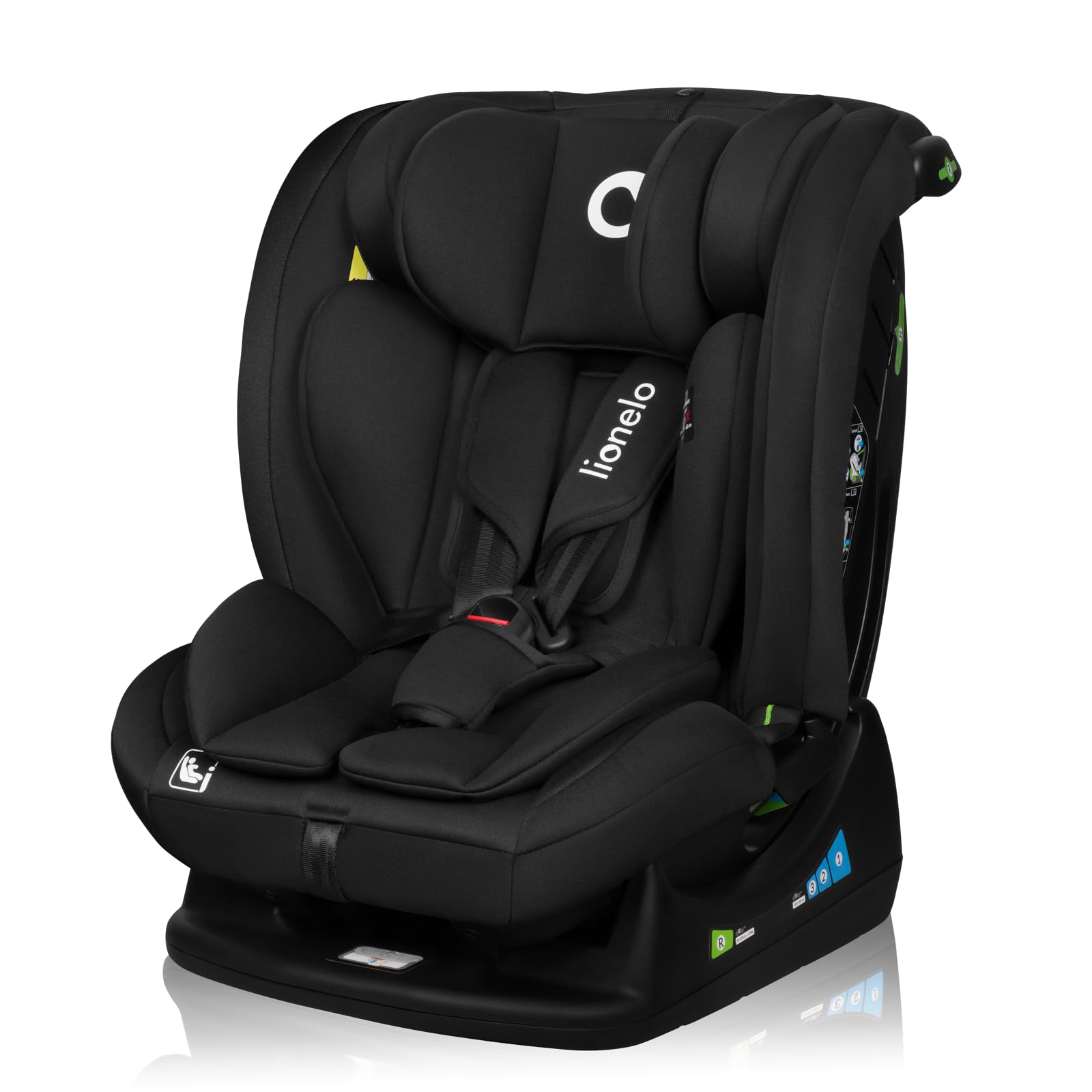 LIONELO Car Seat IZZY I-Size for Baby 40–150 cm (birth-12yo) Universal fit with Seat Belt Installation, Rear & Forward Facing, Memory Foam Headrest 13-Position Adjustable Headrest 3 Recline Positions