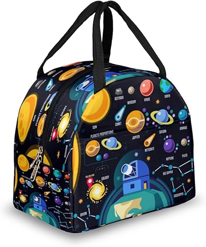 Bolsa de almuerzo con diseño de galaxia espacial 3D, con aislamiento térmico para hombres y mujeres, bolsa de almuerzo a prueba de fugas, bolsa de