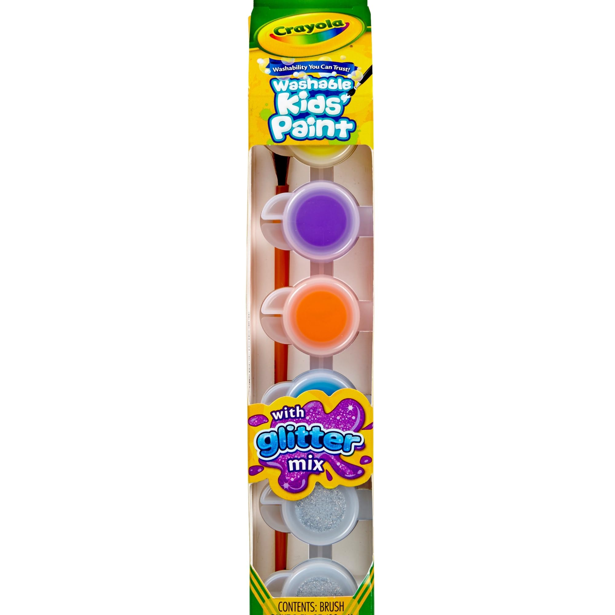 Crayola 54-0100 - 6 Ct. Washable Kids' Paint Pots, Glitter Effects