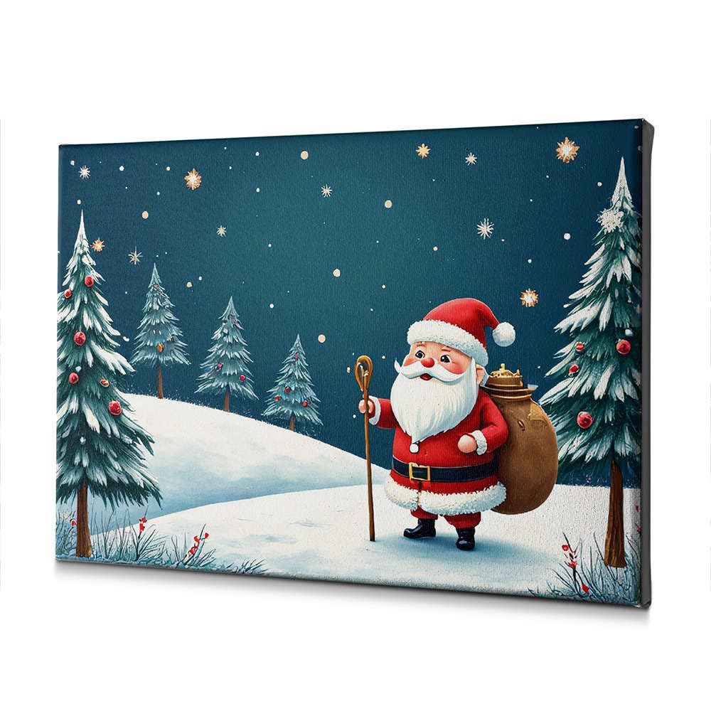 Tableau déco Père Noël 40x60cm pour salle à manger - 5