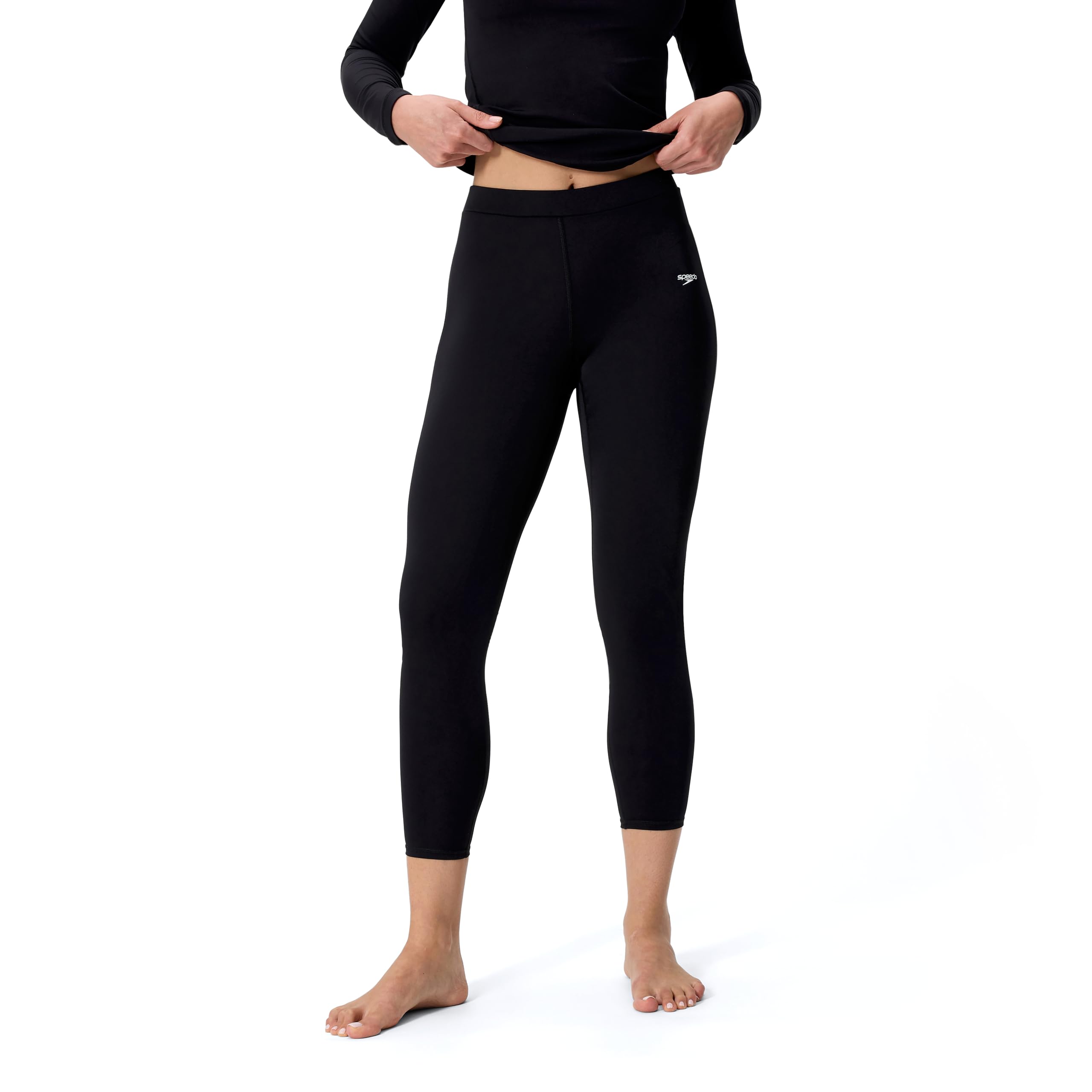 Speedo End+ Legging de Bain pour Femme, Noir, L