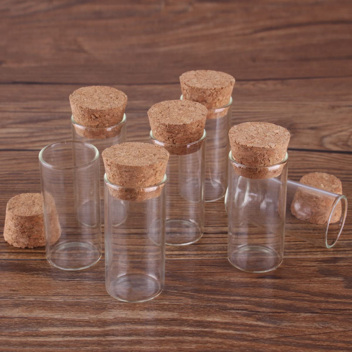 Szklane probówki z pokrywkami, Butelki szklane 5 ml/10 ml/12 ml z korkiem, opakowanie 50 szt.(12ml)