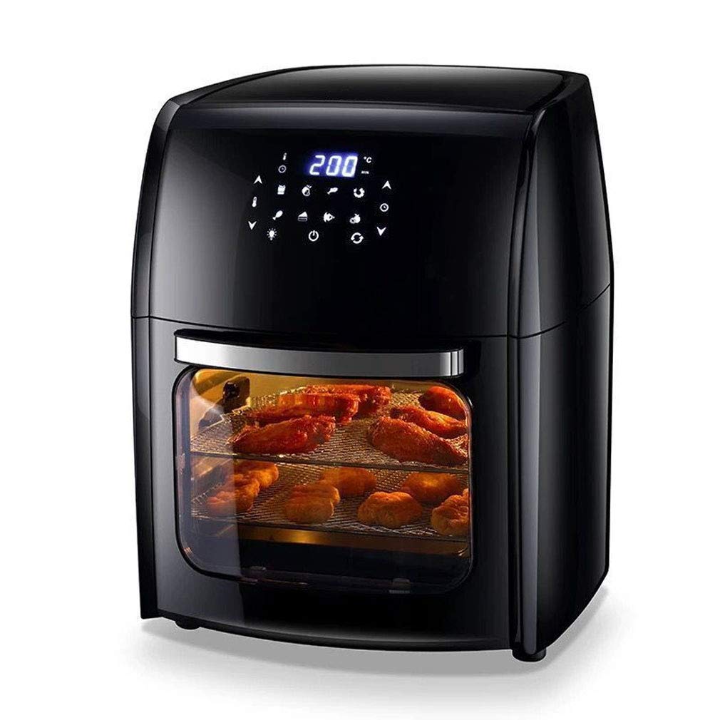 Yniyujkl Black Digital Fry Air Fryer Toaster Oven, Dehydrator, With 8 Presets, Accessories Included, For Frying, Roasting, Grilling, Baking, Healthy Oil-Free, 10L, Every Family Comfortable Anniversary