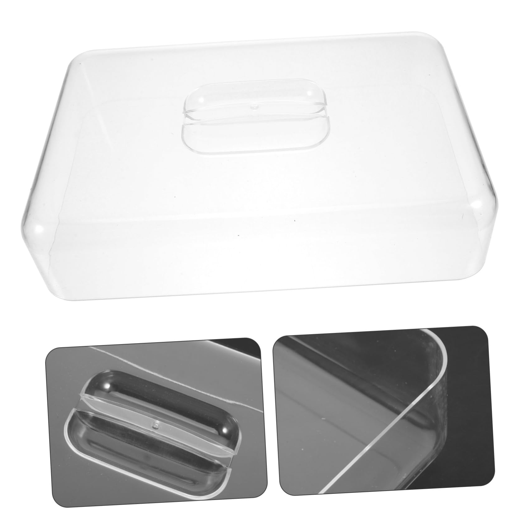 Gatuida Espositore Rettangolare in Acrilico Trasparente Copertura Cupola Per Torte Vassoio Rettangolare Per Pane Colazione Dessert Antipasto Piatto Esposizione Scrivania