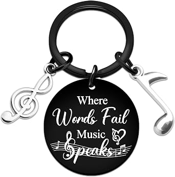 Gifts for Music Lovers Unique Music Keychain Music Gifts for Musicians