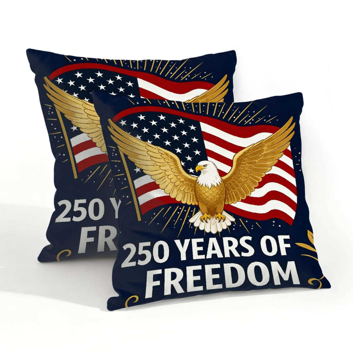 Outdoor Pillow Covers Waterproof Pillowcases 20x20in Set of 2 250 Year Anniversary of Freedom Eagle Decorative Throw Cushion Case for Couch Sofa Garden Patio Furniture