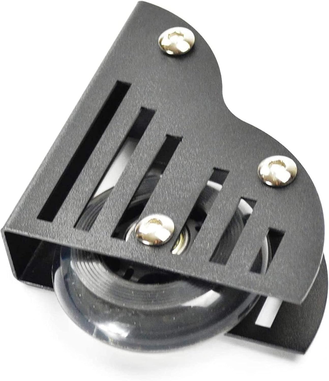 Retractable Rolling Library Ladder Hardware Kit - Sliding Barn Door Hardware Track Accessories - Black Round Tube Carbon Steel - Vertically Retractable - with Floor Rollers