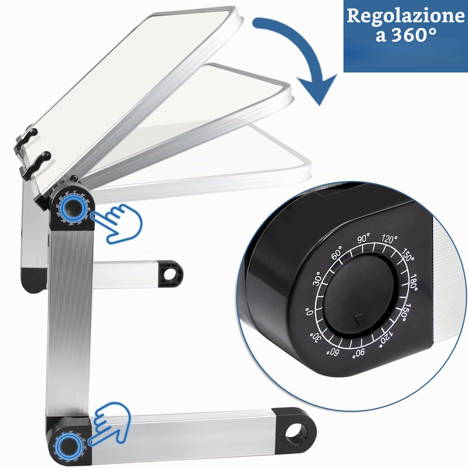 Leggio per Libri da Tavolo e Letto, Ergonomico con Altezza e Inclinazione Regolabili