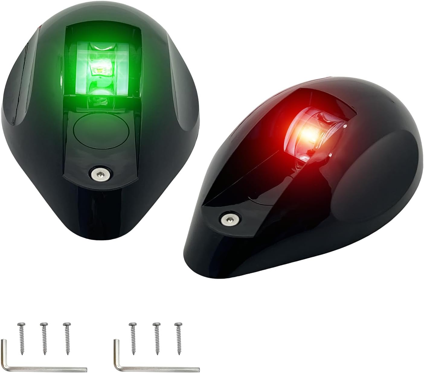 Boat Navigation Lights, 7.8 inch Red and Green Nav Light, Waterproof LED Marine Bow Lamp for Pontoon and Yacht and Small Boat