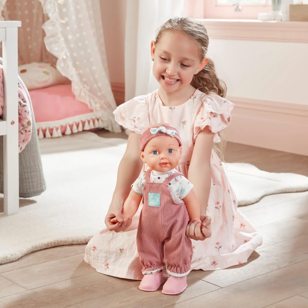 AIDNI Interactive Walk Doll 39cm, Soft Baby Doll With Adorable Features and Articulated Joints, Baby Walks and Crawls with Smooth Lifelike Movements Suitable for Children Aged 3+