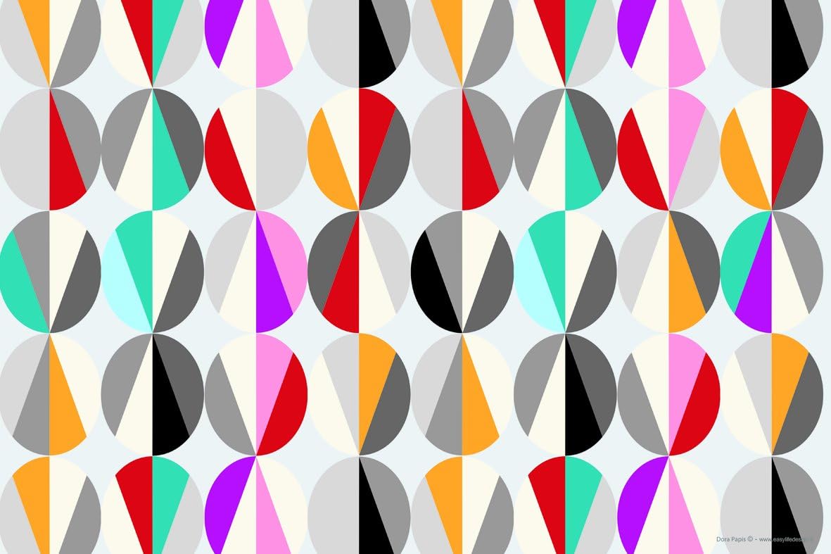 R2S 550DIG3 - digital wave place mat - soft plastic - multicoloured - 45 x 30 x 0.1 cm