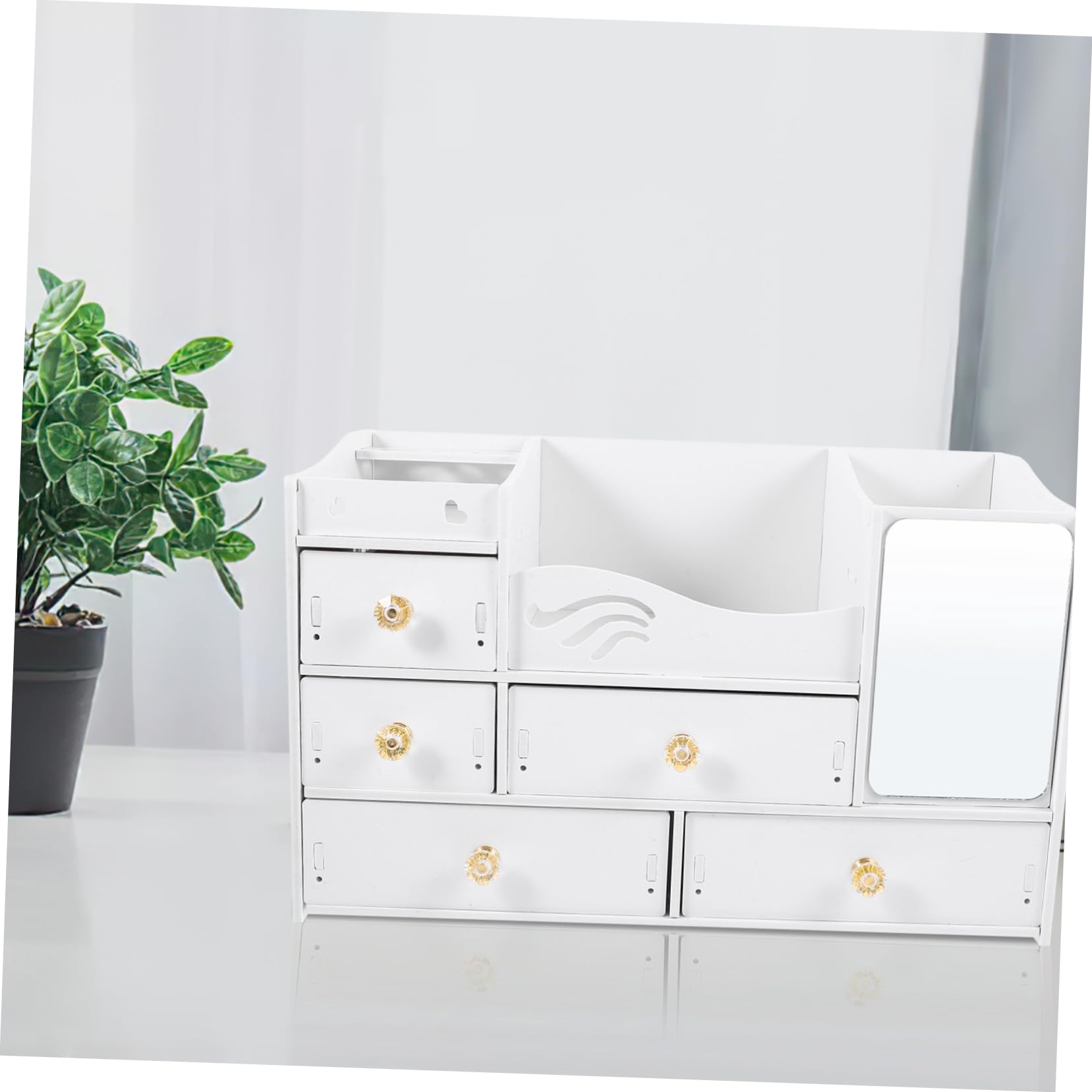 Beavorty Caja De Almacenamiento De Cosméticos Organizador De Maquillaje Contenedor De Maquillaje Para Escritorio Con Cajones Para Baño y Dormitorio