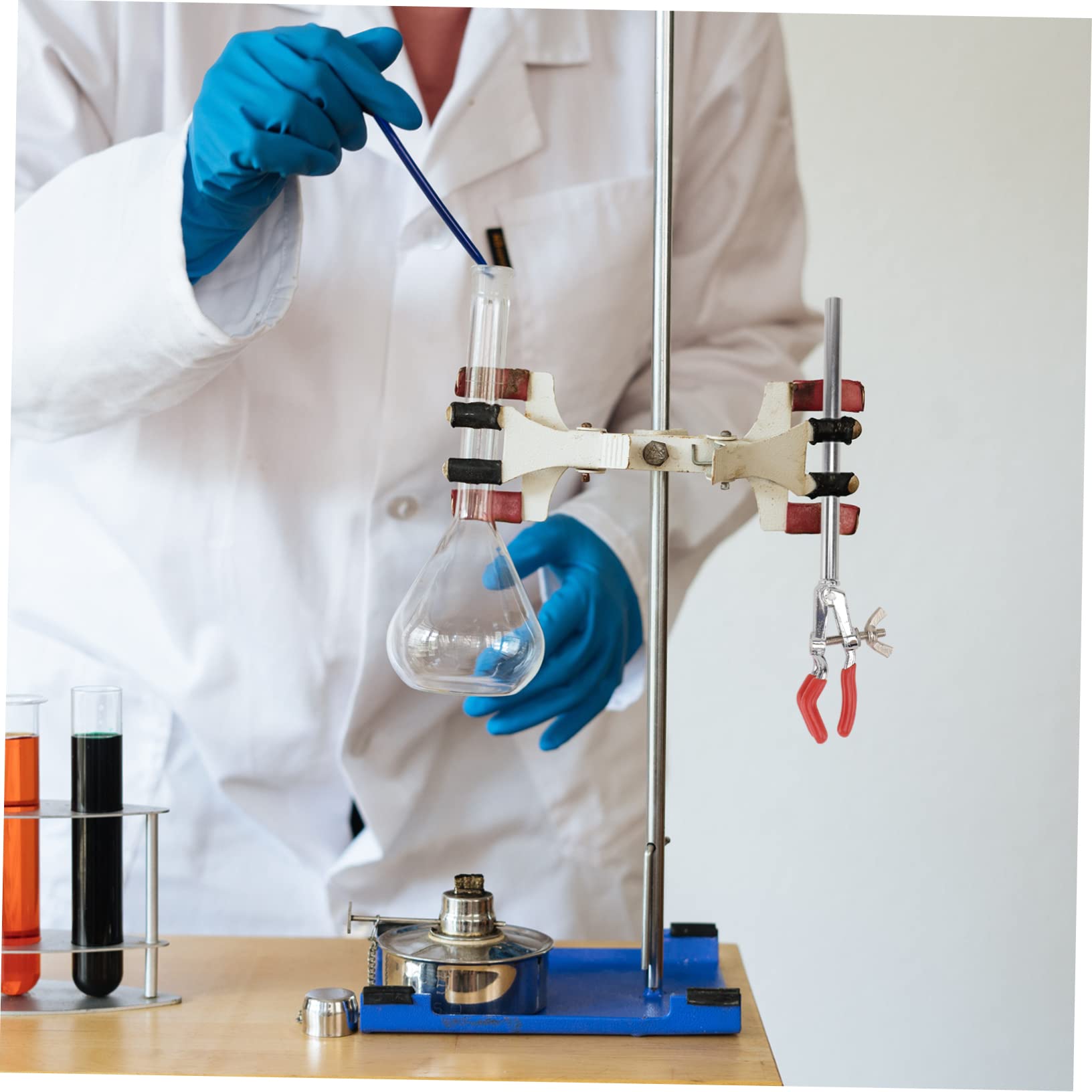 Gatuida 10sätze Prong Labor Klemme Mit Verstellbarem Standclip Für Flaschen Und Bechergläser Hohe Korrosionsbeständigkeit Für Wissenschaftliche Experimente Und Bildung
