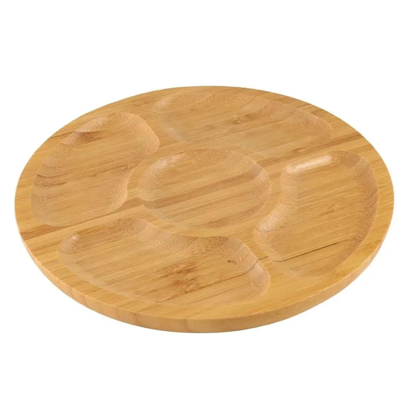 Party Dishes runder Snackteller mit 5 Fächern für Partys | Geteilte Serviertabletts, Vorspeisentablett, Obstteller, Hotel(30mm)