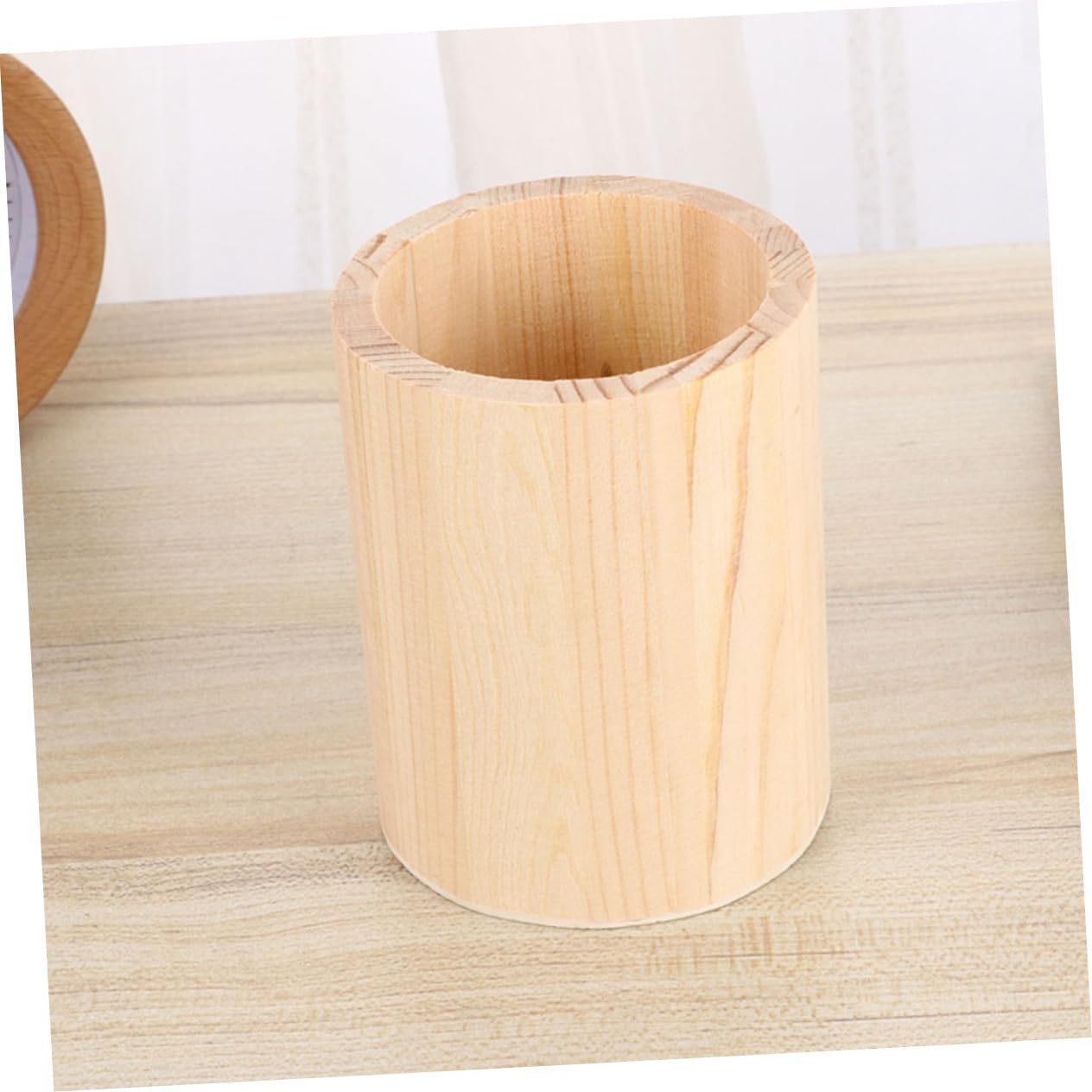 MAGICLULU 4piezas Portalápices De Madera Natural Para Oficina y Maquillaje Recipiente De Almacenamiento Para Dibujo y Escritorio Organizador De Accesorios