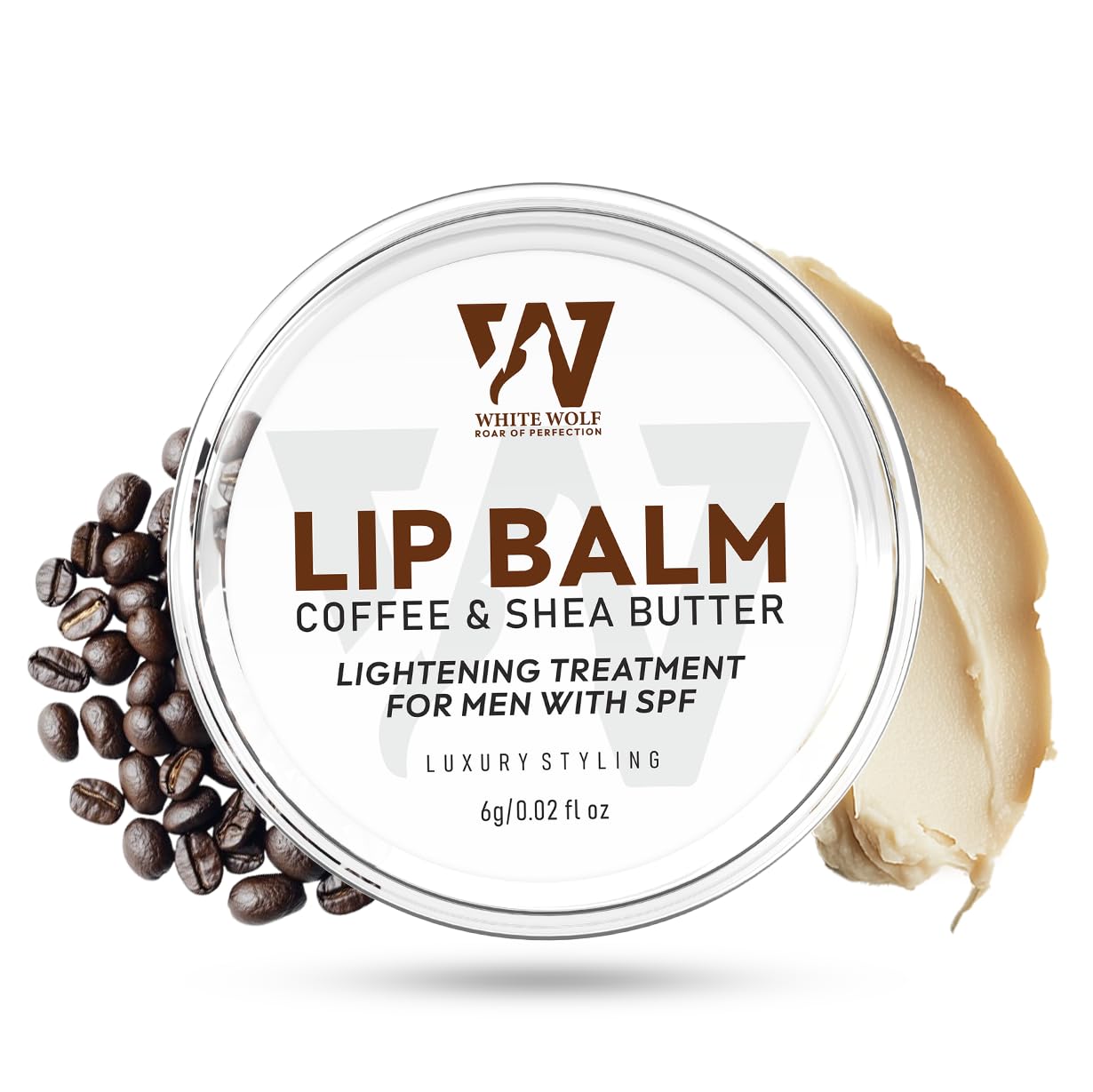 White Wolf Lip Balm - Coffee & Shea Butter/Lightening Treatment for Men with SPF/Prevents Dry, Chapped Lips and Hydrates/Smooths and Brightens with Vitamin E, Castor, Coconut, and Olive Oil/6g-image-21