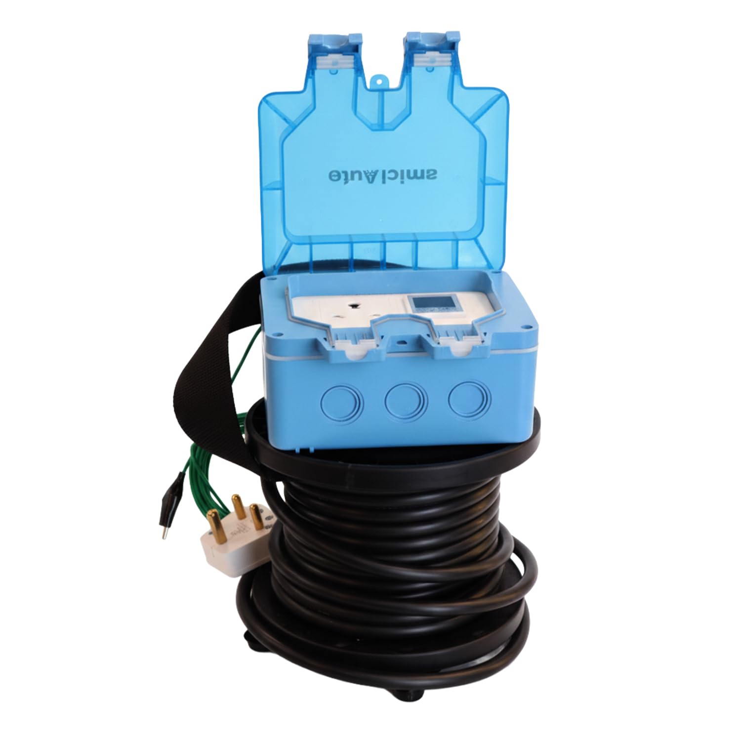amiciAuto EV Charging Extension Board | 6-in-1 Digital Energy Meter | 10M 4 Sq mm Heavy-Duty Cable | IP66 Waterproof | 16A Plug with ON/Off Switch | Outdoor EV Charging Solution-image-26