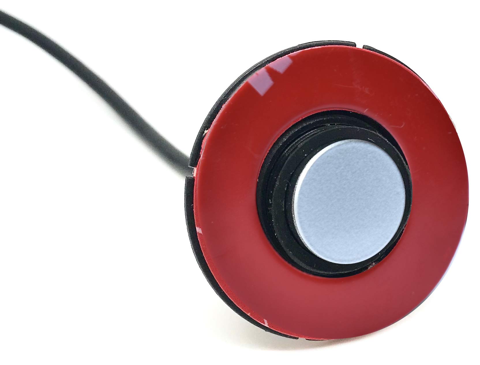 Dolphin Automotive DFM400F - Sensori di parcheggio anteriori con cavi più lunghi, kit di allarme audio con 4 sensori OEM Style con interruttore a bilanciere (argento)