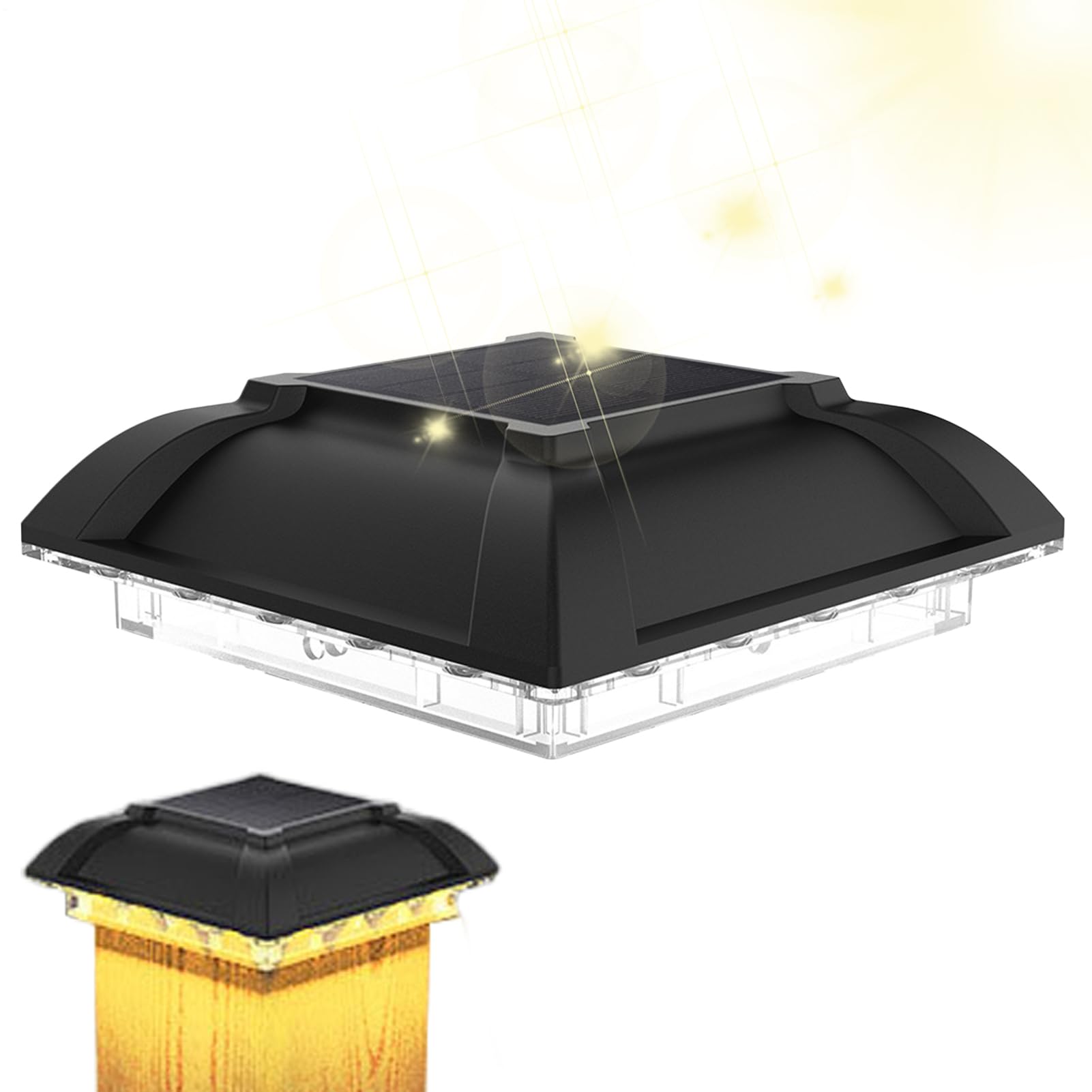 Luces solares para postes de exterior, impermeables y con batería de 800mAh 8