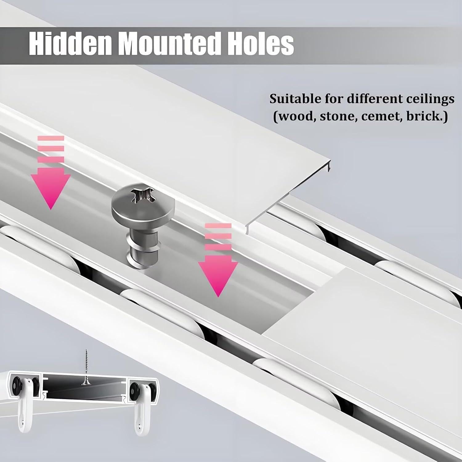 Binario per tende a doppia fila per montaggio a soffitto, 3,2 m
