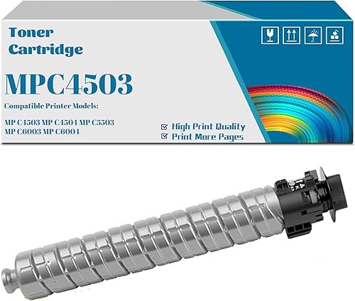 MP C4503 - Cartucho de tóner compatible con impresora Ricoh MPC4503 MPC4504 MPC5503 MPC6003 MPC6004 (841849, negro)