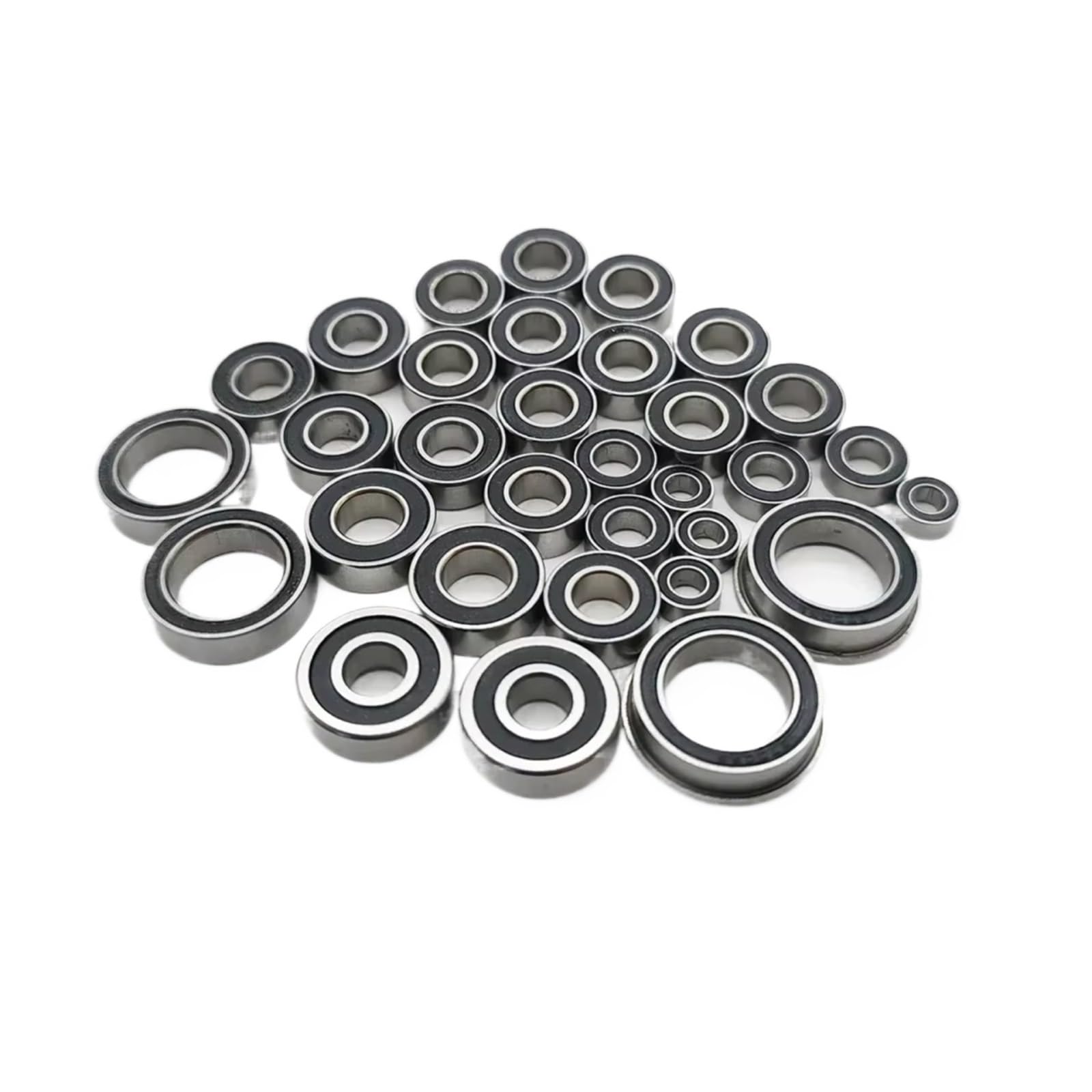 Rodamientos Auto RC para Vaterra para Twin para Hammers 1/10 32 Piezas Kit De Rodamientos De Acero Cromado Preengrasados Sellados con Goma Negra Piezas De Mejora para Coche RC