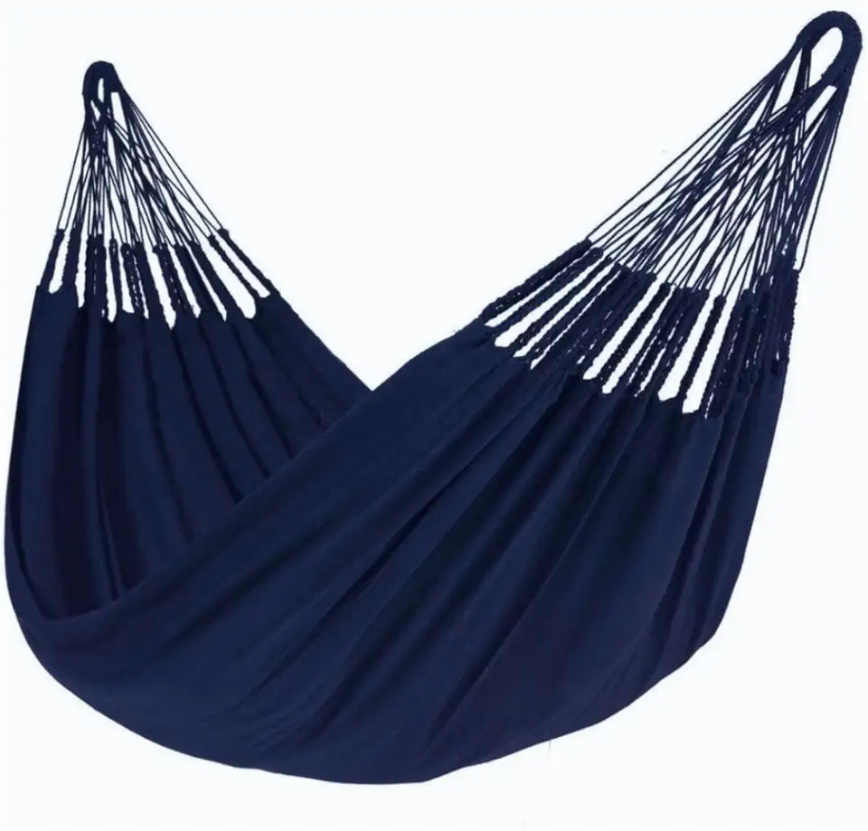 Rede de Dormir Casal Reforçada Algodão (Azul)