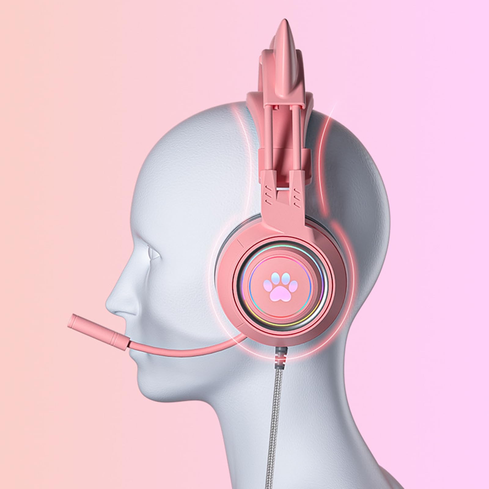 G25 przewodowe słuchawki gamingowe 3,5 mm wtyczka Glowin Gamer Headset Stereo Surround Sound z mikrofonem dla graczy, pracy biurowej