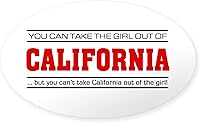 Vista 4 de CafePress Pegatina ovalada para parachoques de coche Girl from California