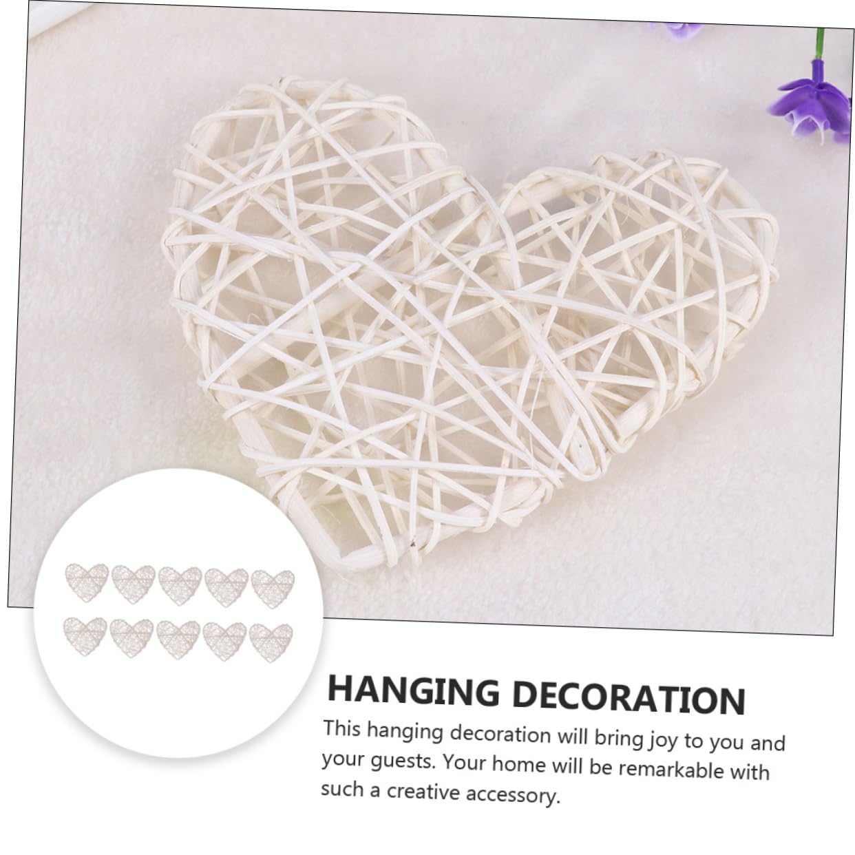 STOBAZA 30stücke Teiliges Rattan-Herz-Dekoration Für Hochzeiten Und Feste Weiße Weidenkugeln Als Bastelmaterial Für Kreative -projekte Und Stilvolle Tischdeko