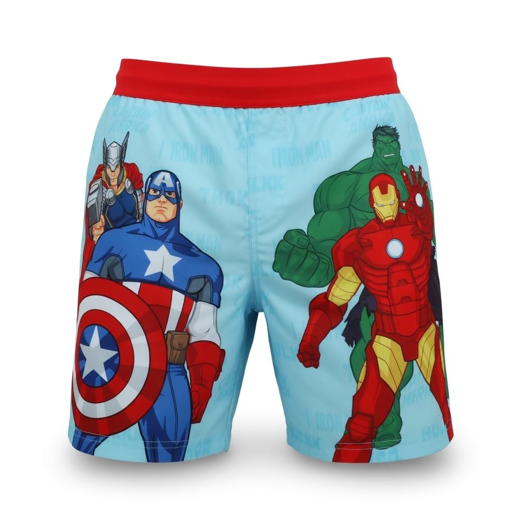 Marvel Avengers Jungen Badeshorts - Captain America, Iron Man, Spiderman, Hulk Badehose 6 bis 14 Jahre 116 bis 158