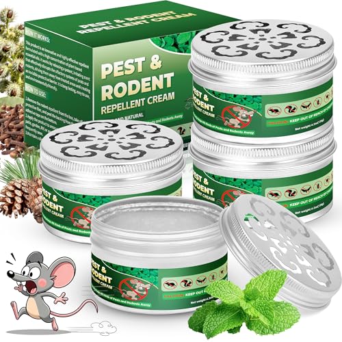 Mäuse Abwehrmittel, 4 Stück Mäuse Vertreiben mit Pfefferminzöl, Extra Stark Anti Spinnen, Ratten und Maus für Haus und Garten