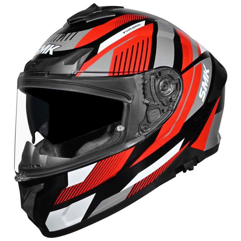 Image of SMK Typhoon Sparko Dual Visor Full Face Helmet, ISI DOT ECE 22.06 Certified
