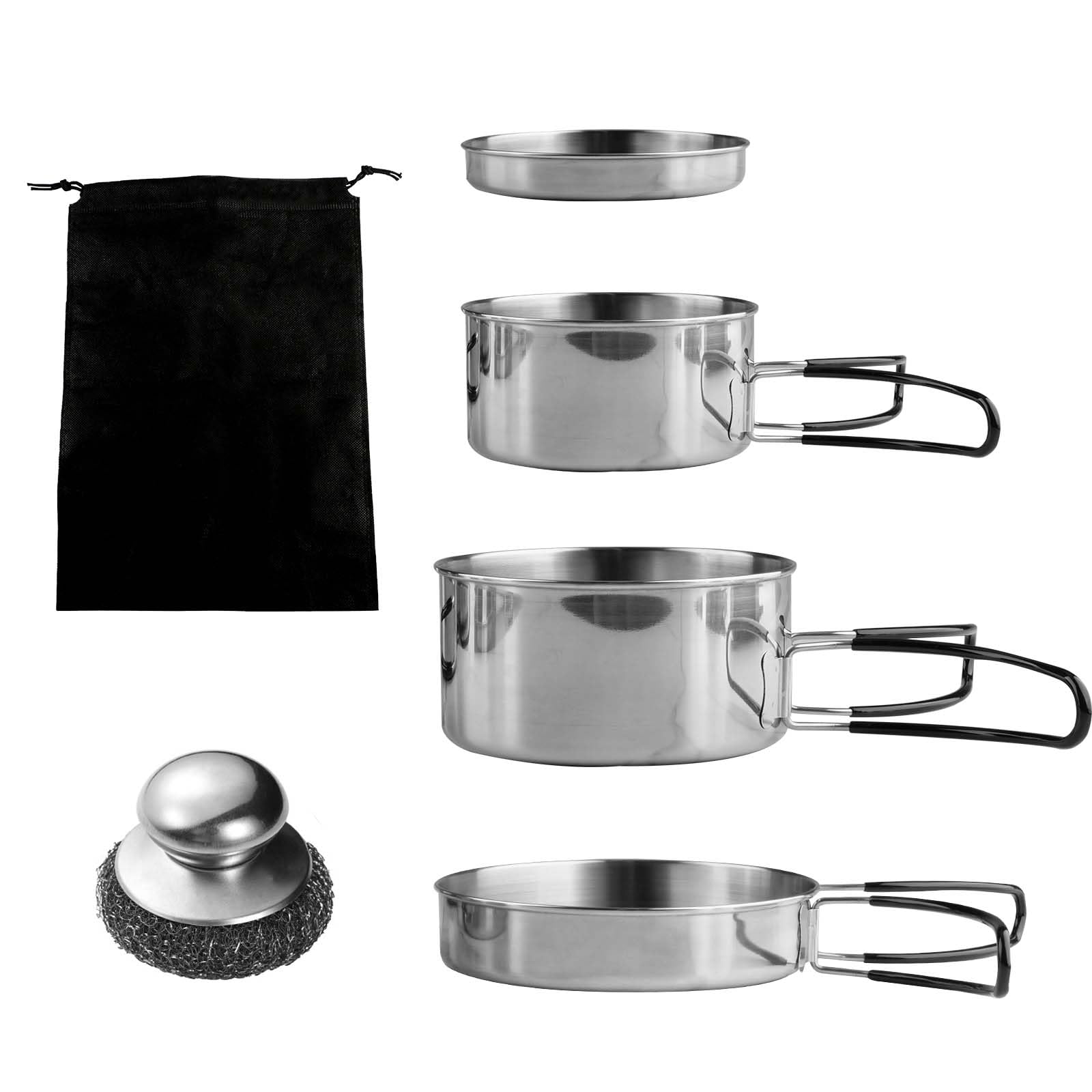 Kit De Casseroles De Camping, 9 Pièces, Casserole Empilable Camping,Popote De Camping INOX, 2-3 Personnes, Casseroles Et Poëles De Camping, pour Pique-Nique, Camping, Randonnée