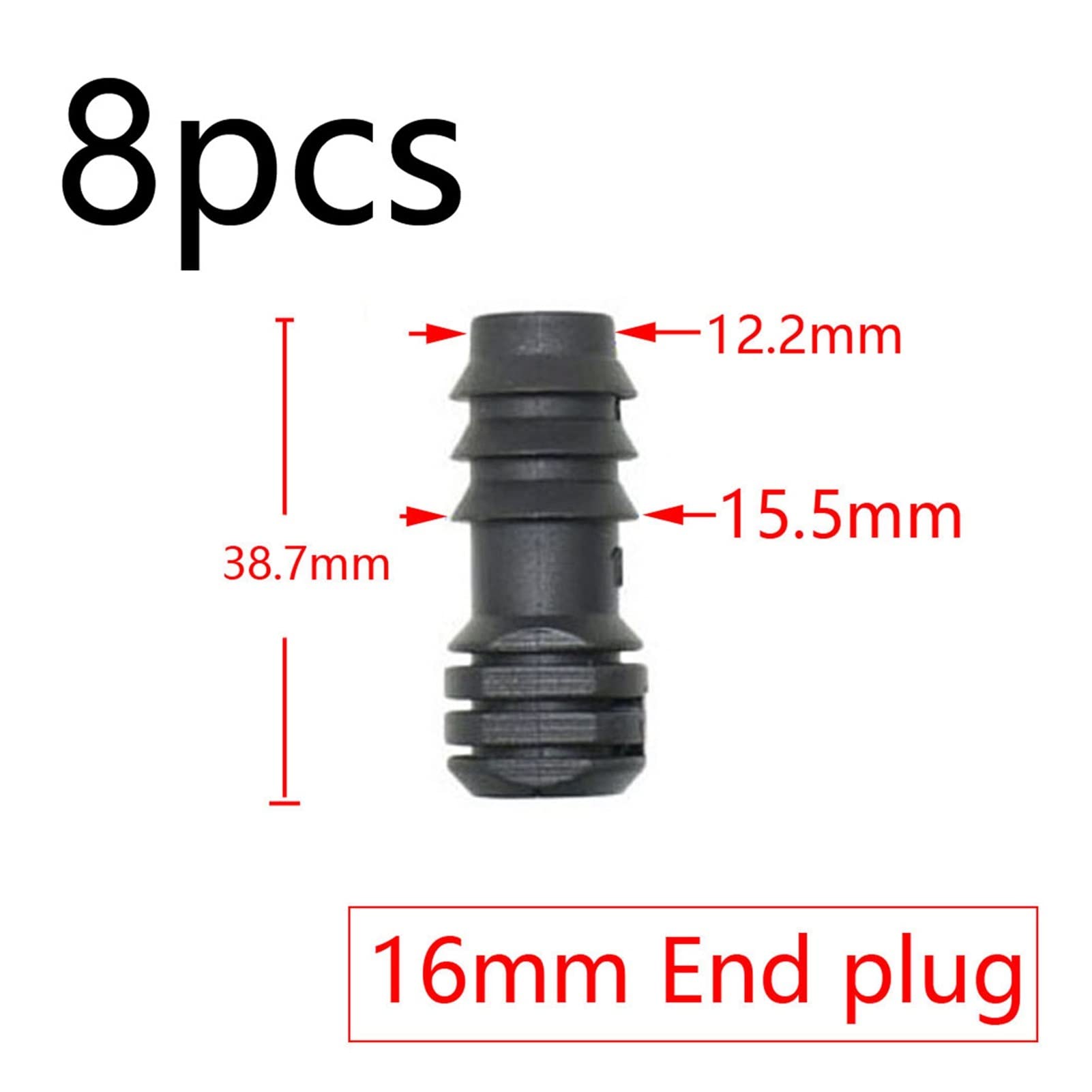Adaptateur de tuyau d'arrosage, 30 pièces, arrosage goutte à goutte, 16/20/25 mm, tube PE, connecteur cannelé, coude en T, capuchon de raccordement, raccord d'extrémité 1/2, 3/4, 1 pouce (couleur :