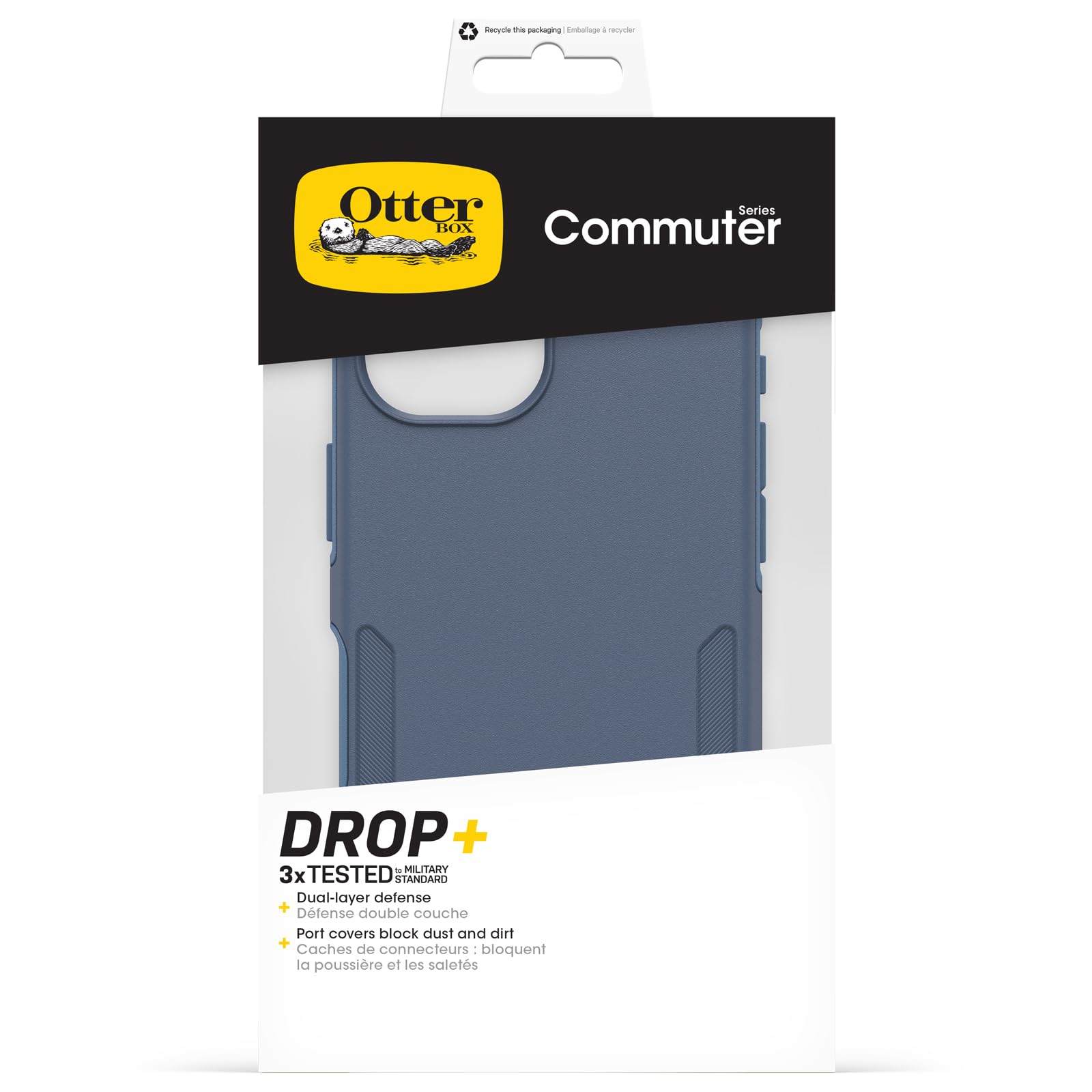 OtterBox Cover per iPhone 16 Commuter Series MagSafe, resistente a shock e cadute, testata 3x norme MIL-STD 810G, Blu
