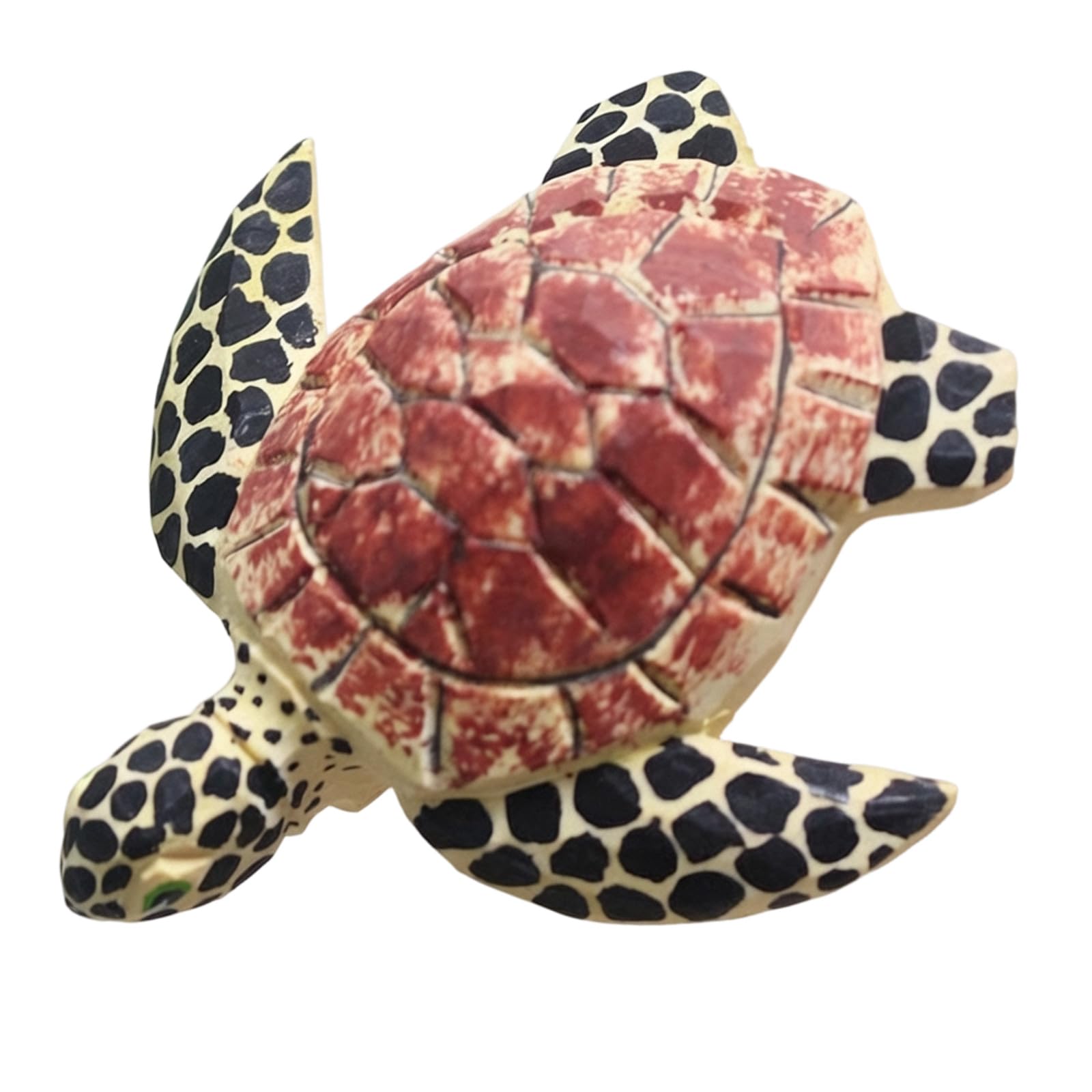 Plcpdm Yellow Inspired Turtle Figurine Carved Wood Accent For Tabletop Shelf Desk Display In Coastal Home Decor Settings Marine Figurine Beach House Ornament Animal Statue Mantel Tray Entryway Display Decorative