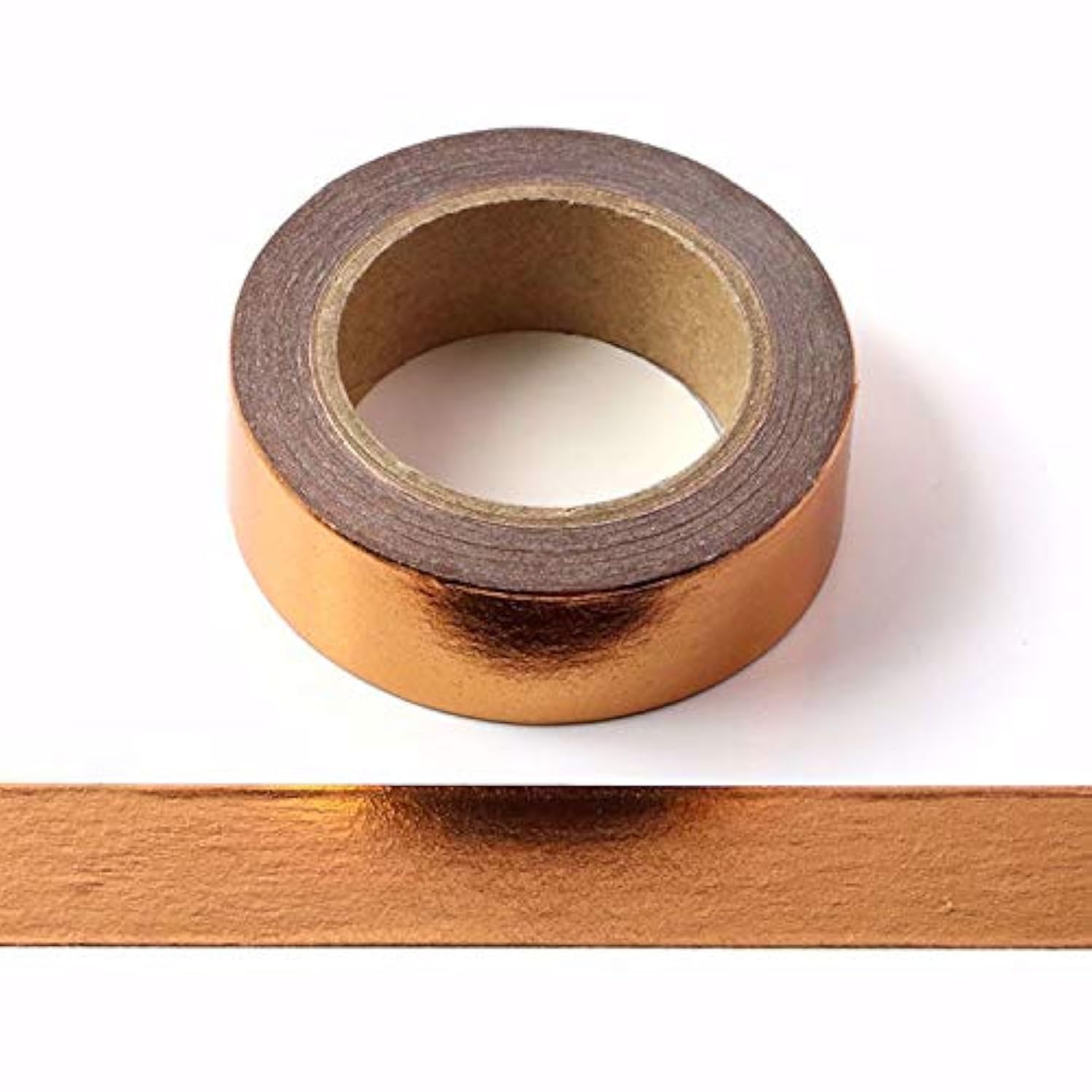 Copper Foil Washi Tape Premium Metallic Self-Adhesive Masking Tape for Wall Decor, Crafts, Scrapbooking, TV Edging, Card Making, Gift Wrapping, Decorative DIY Washi Tape Strips 0.59in x 394 inches