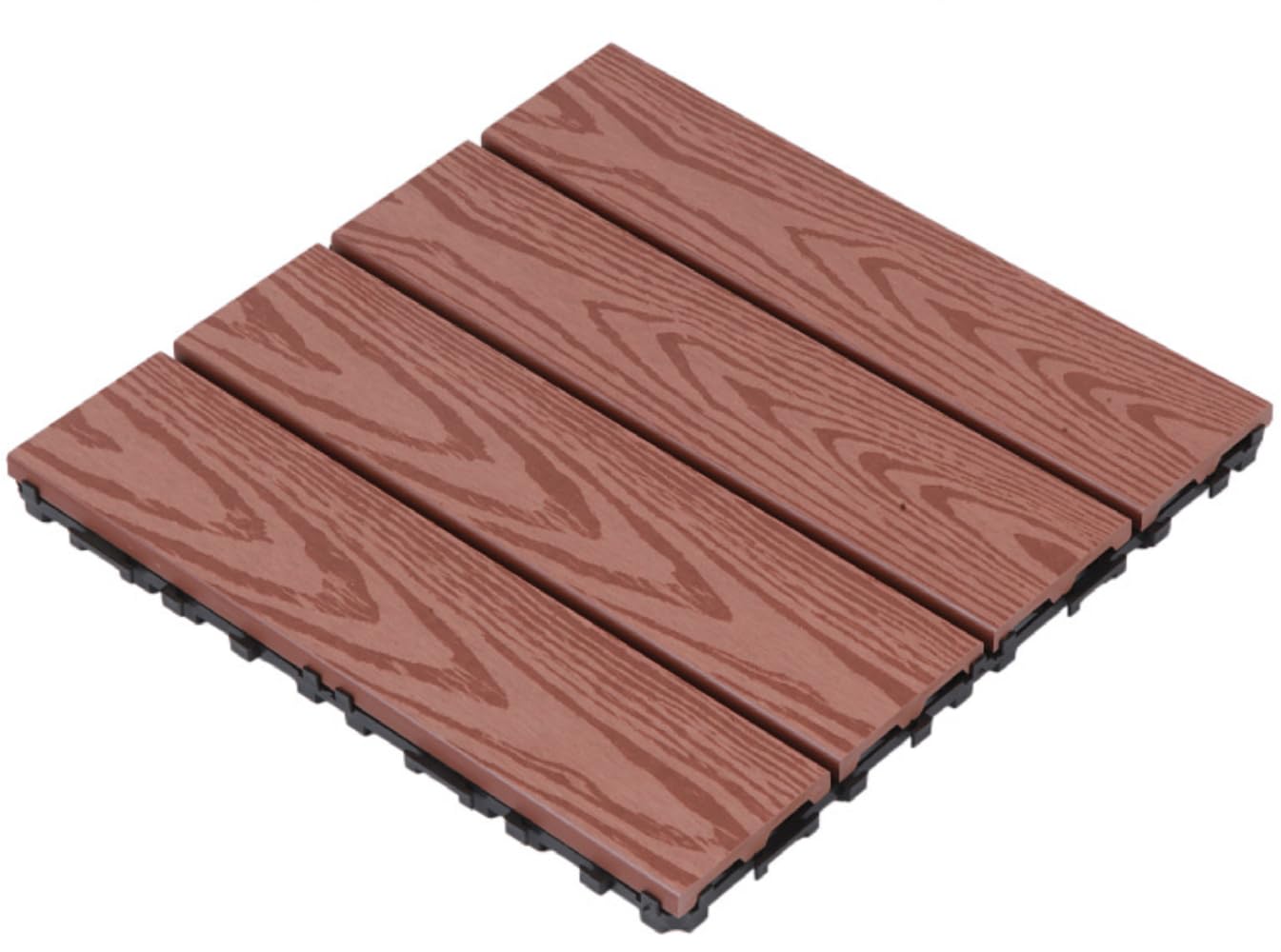 RHP 22 x Premium WPC Klickfliesen – Terrassen- & Balkonfliesen 30x30 cm, Holzoptik, wasserfest, korrosionsbeständig, Stecksystem, einfach verlegbar (JS-3)