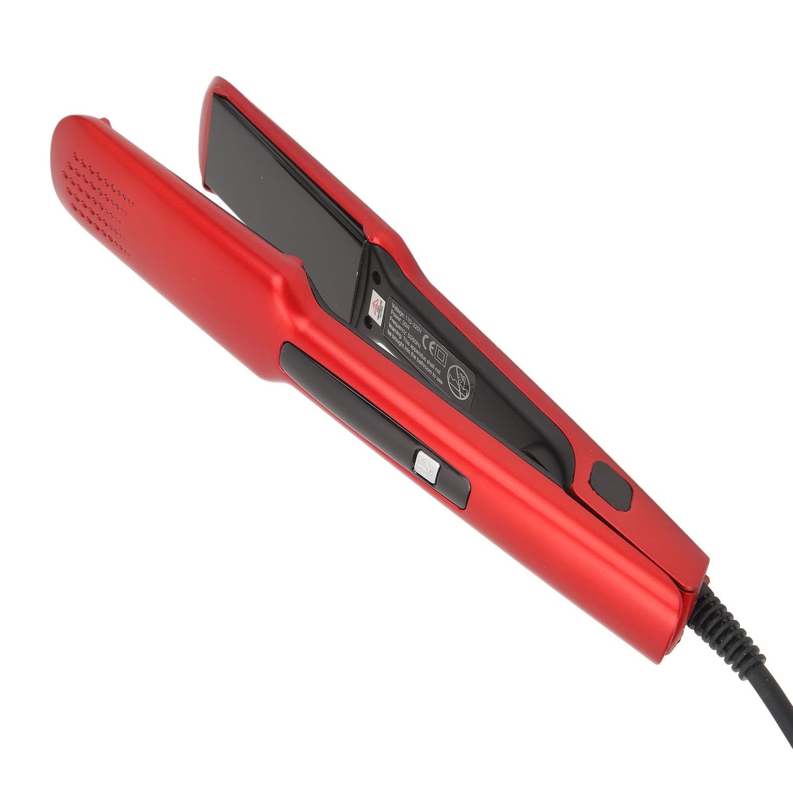 Waver Hair Curler, 2 in 1 Fast Heating Hair Straightener Flat Iron US Plug 110-220V Beauty Tool Easy Styling Alloy Negative Ions Wide (Red)