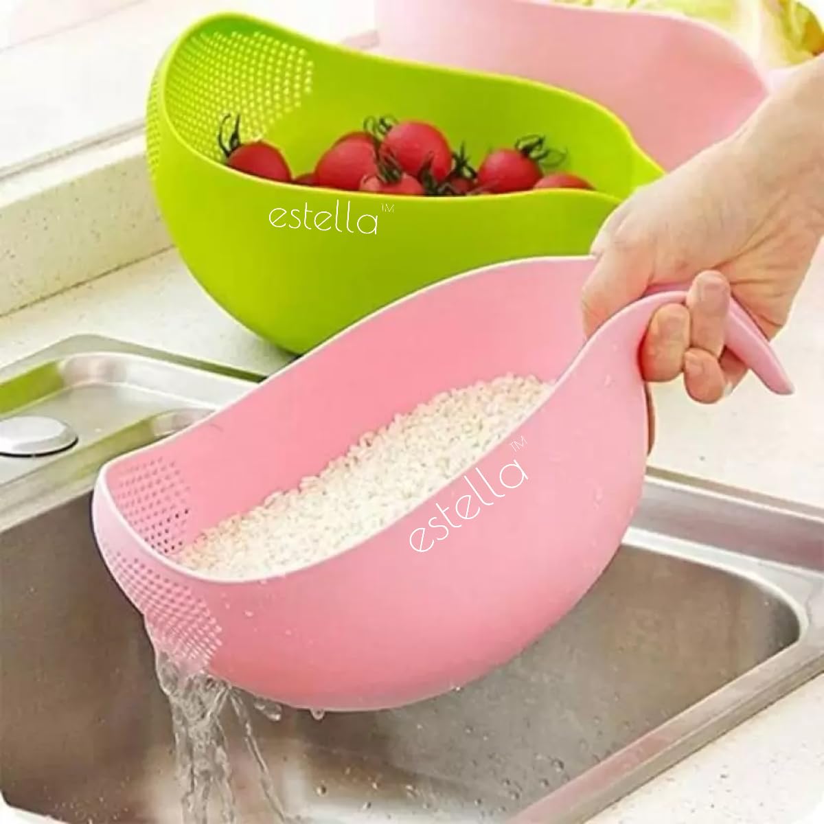 Estella® Strainer for Kitchen - Colander, Rice - Pasta - Vegetable Strainer, Kitchen Sieve, Washing Bowl, Fruit Basket - Kitchen Essential Tool (B0C7KVJP5C) Amazon Price History, Amazon Price Tracker