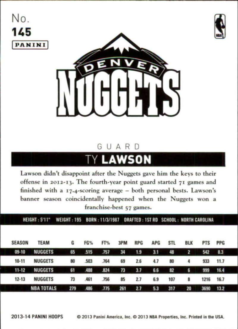 Amazon.com: 2013-14 NBA Hoops #145 Ty Lawson Denver Nuggets