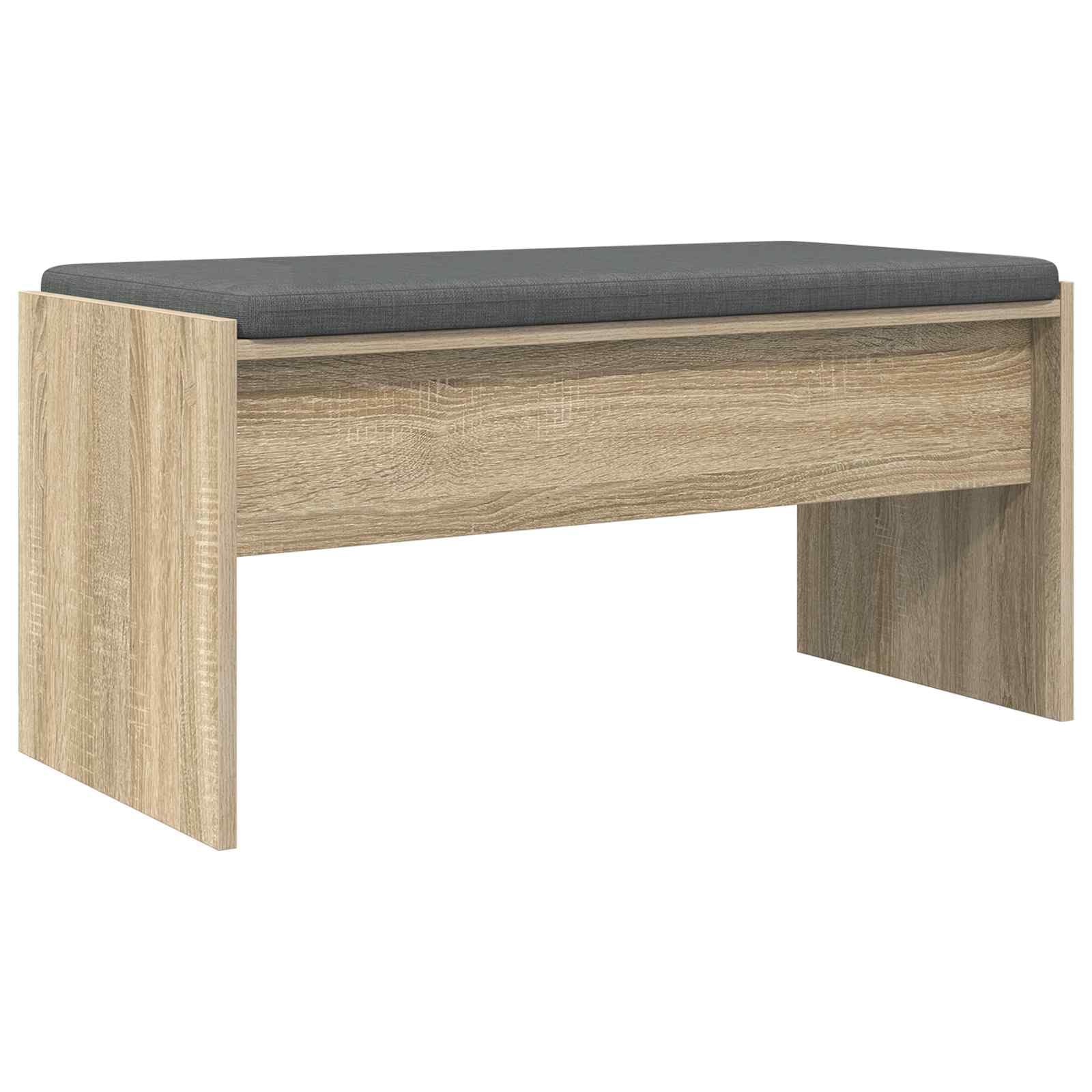 Banc de couloir en chêne Sonoma avec coussin renforcé de 83 cm